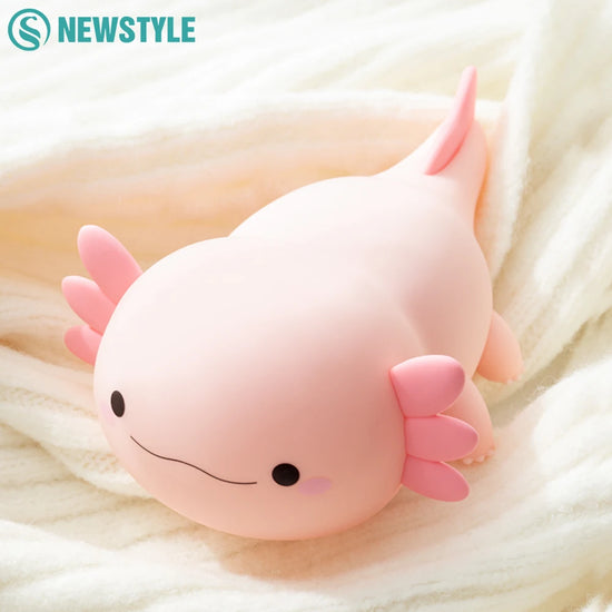 Novelty Silicone Axolotl Night Light Rechargeable Nursery Sleeping Lamp