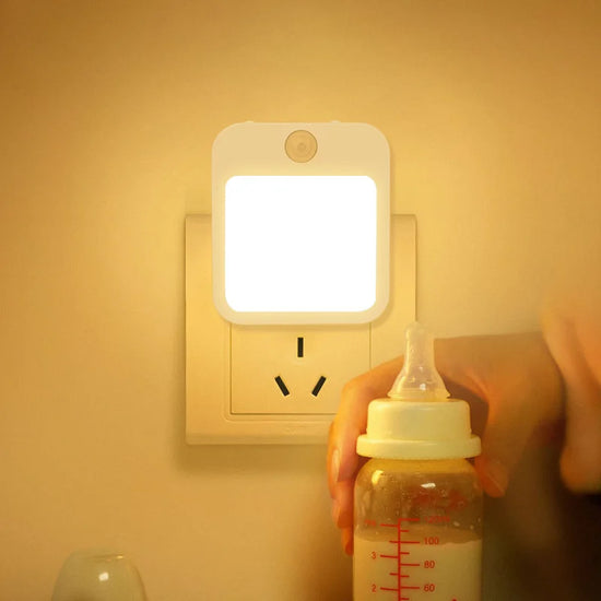 Night Light Motion Sensor With LED Light EU Plug Lamps Children&