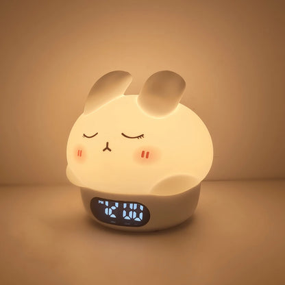 Animal Night Lights With Alarm Clock Sleeping Tapping Night Lamp